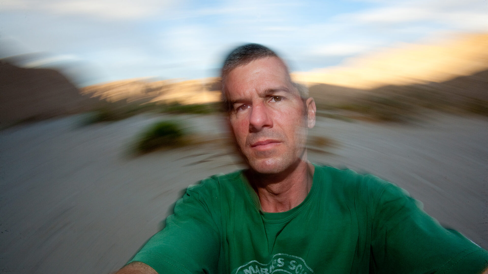 Experimental self portrait of San Diego photographer Chris Keeney