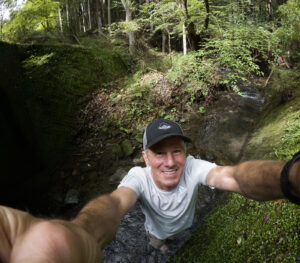GoPro Hero 11 selfie of Chris Keeney while hiking the Kumano-Kodo Nakahechi Route in Japan
