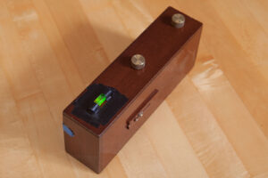 Top and side view of a Zero Image wooden 6x12 Multi-Format pinhole camera owned by Chris Keeney