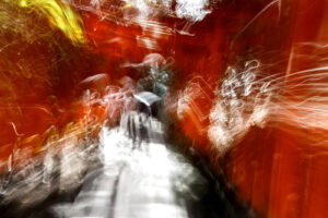 Abstract photo inspired by walking through the Shinto torii gates of Fushimi Inari Shrine KYOTO JAPAN