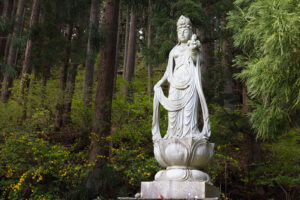 large statue of Kannon the Bodhisattva of Mercy and compassion.